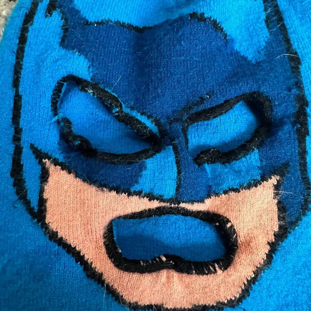 DC Comics Batman Full Face Ski Mask Beanie Balaclava Winter Knit Hat Blue Kids